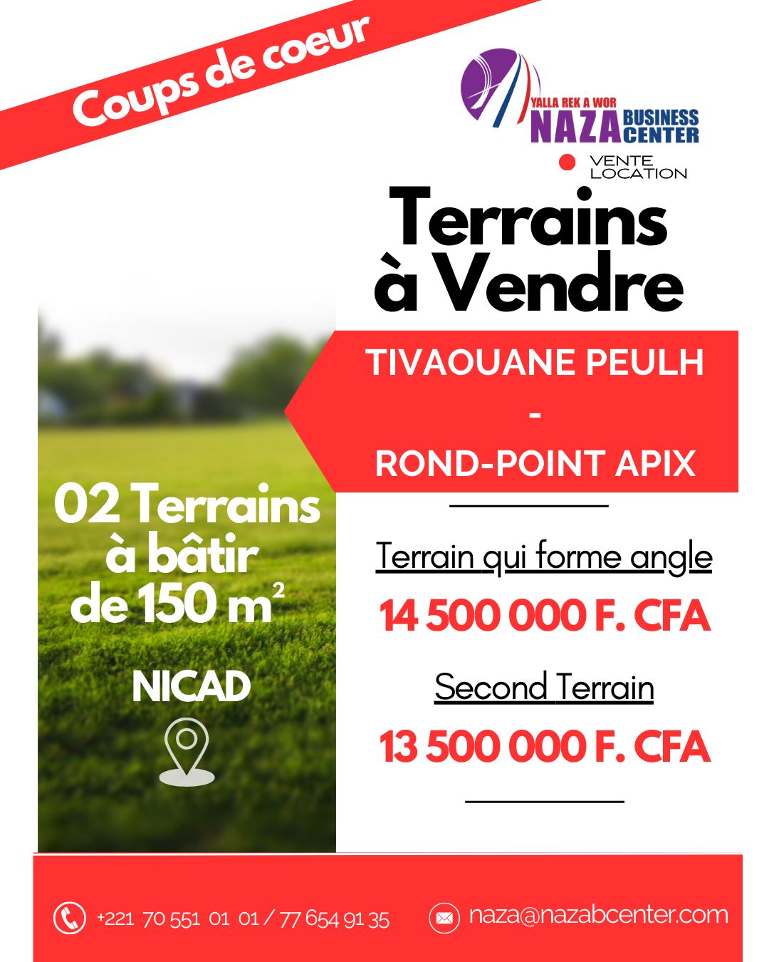 VENTE DE TERRAINS A TIVAOUANE PEULH